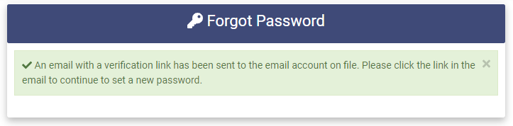 Forgot PWD Email msg