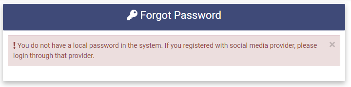 Forgot PWD Social Media