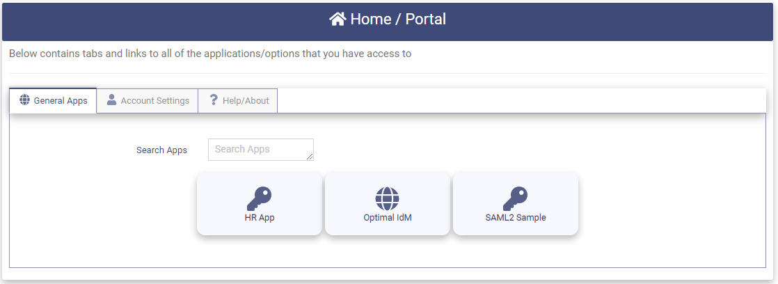 Home Portal page