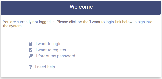 Welcome page