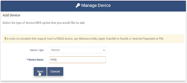 Enable Windows Hello 1