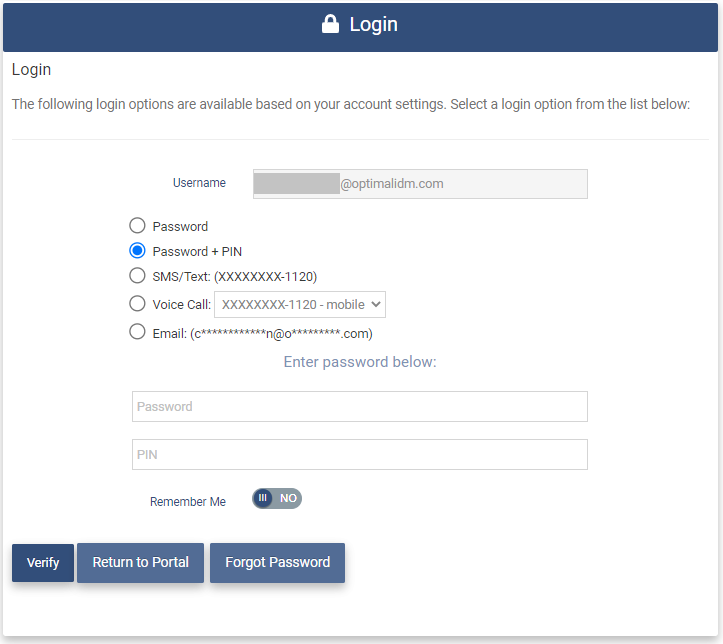 Password and Pin Authn
