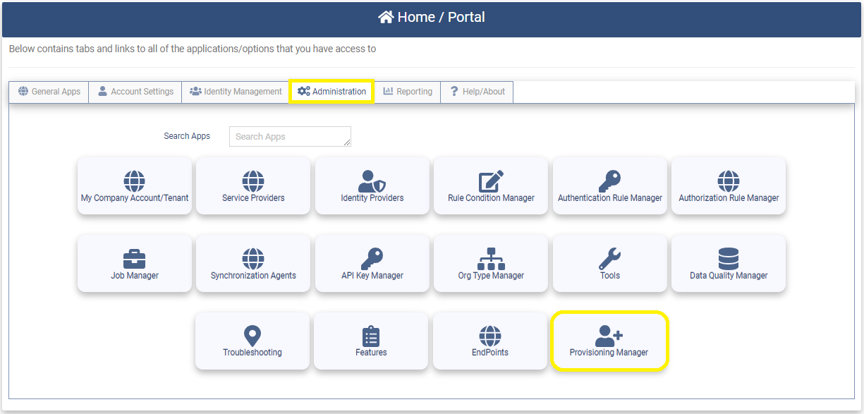 Provisioning Manager app